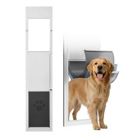 Dog Door for Sliding Glass Door, 75 7/8" to 80 11/16" Adjustable Height, Aluminum Alloy Frame with 3-Layer Flap and Rotating Hinge