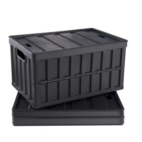 Collapsible Storage Bins with Lids, 65L 3 Packs, Folding Plastic Stackable Utility Crates with Handles, Large Heavy Duty Containers for Clothes,