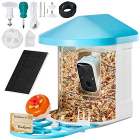 Smart Bird Feeder with Camera, 2K HD AI Identify 10,000+ Bird Species, Solar-Powered Bird Watching Camera with Auto Capture & Instant Notify