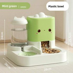 2 In 1 Automatic Pet Feeder And Water Dispenser, Large Capacity 2300ML Feeder & 1000ML Water Bowl, Gravity Refill Anti Spill Stable Pet Food Wate (Option: YD FAD GREEN)